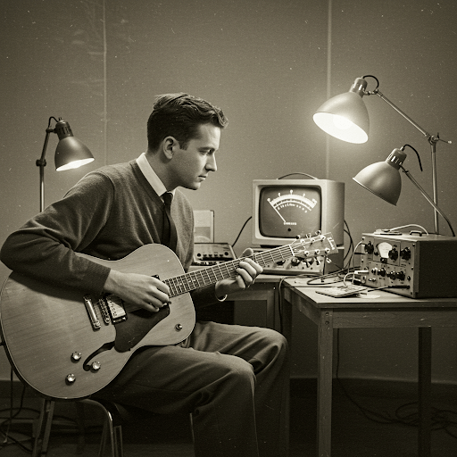 Gitaar stemmen met tuner stemapparaat